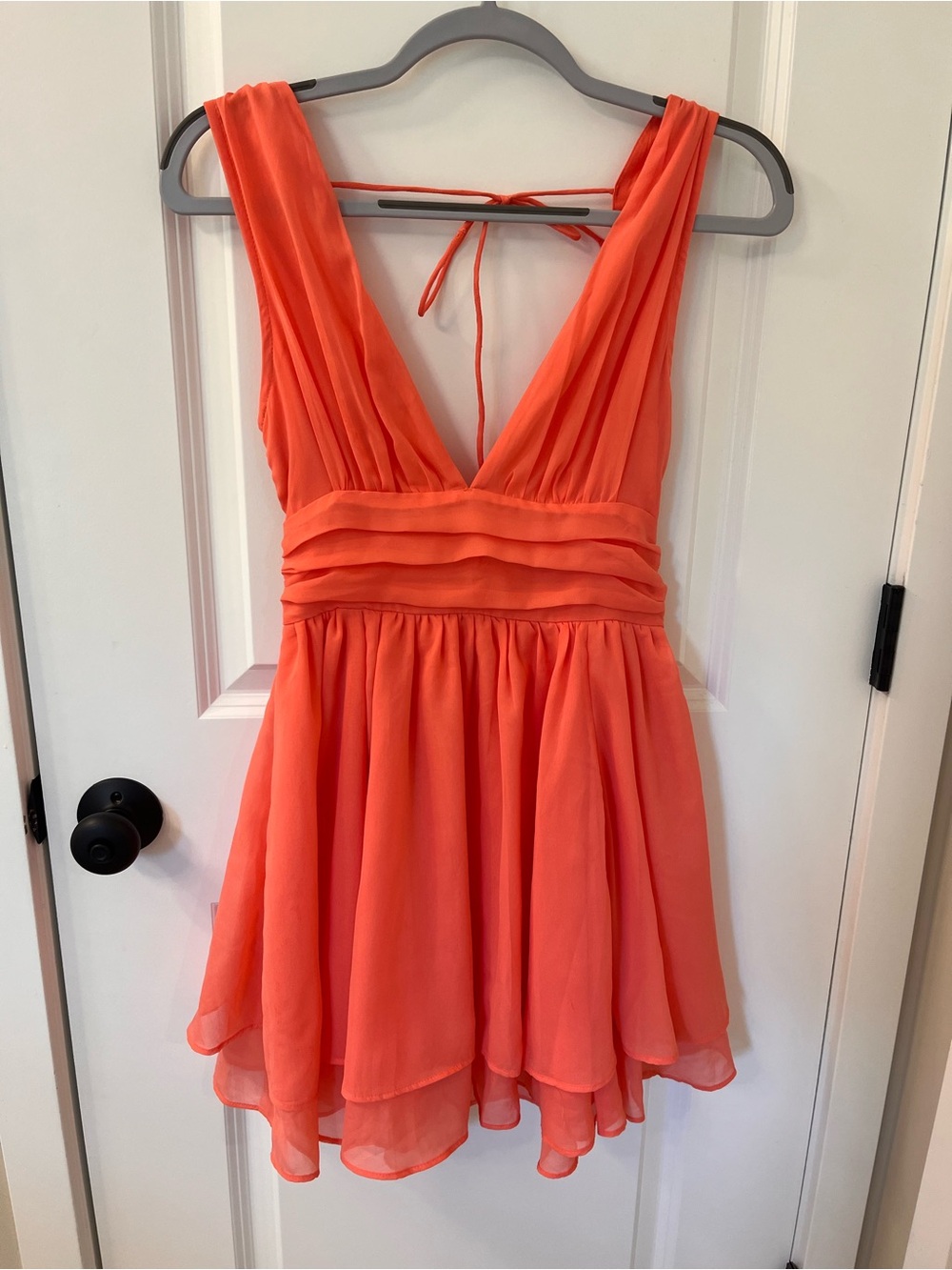 Abercrombie & Fitch Coral V-Neck Mini Dress